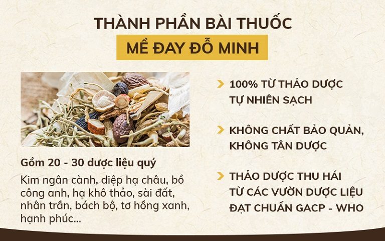 Thành phần bài thuốc Mề đay Đỗ Minh